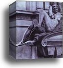 Tomb of Giuliano de' Medici. Detail. Night by Michelangelo, Canvas Print