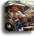 Lunch. Study for the painting "Flea market in Moscow". Detail by Vladimir Makovsky, Canvas Print