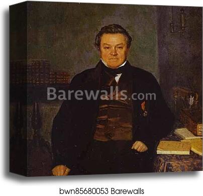 Portrait of F. Ye. Yakovlev by Pavel Fedotov, Canvas Print