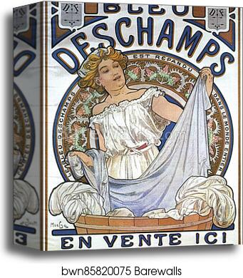Bleu Deschamps by Alphonse Mucha, Canvas Print