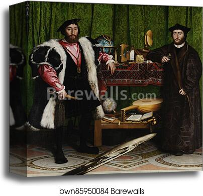 The Ambassadors by Hans Holbein The Younger, Canvas Print