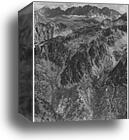 North Palisades from Windy Point, Kings River Canyon (Proposed as a national park), California, 1936. (vertical orientation).  Photographs of National Parks and Monuments, compiled 1941 - 1942, documenting the period ca. 1933 - 1942 by Ansel Adams (1902-1984), Canvas Print