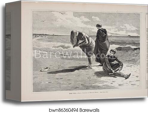 High Tide, published in Every Saturday, August 6, 1870 by Winslow Homer, Canvas Print