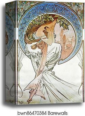Poetry by Alphonse Mucha, Canvas Print
