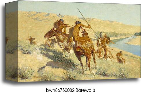 Episode of the Buffalo Gun by Frederic Remington, Canvas Print