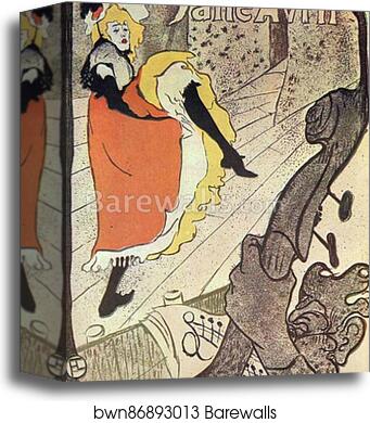 Poster: Jane Avril at the Jardin de Paris by Henri De Toulouse-Lautrec, Canvas Print