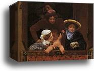 Cimabue's Celebrated Madonna is Carried in Procession through the Streets of Florence; in front of the Madonna, and Crowned with Laurels, walks CImabue Himself, with his Pupil Giotto; behind It Arnolfo Di Lapo, Gaddo Gaddi, Andrea Tafi, Niccola Pisano, Bu by Frederick Leighton, Canvas Print