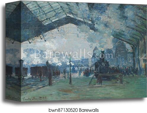 Arrival of the Normandy Train, Gare Saint-Lazare by Claude Monet, Canvas Print