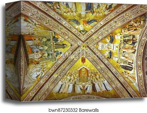 Crossing vault by Giotto, Canvas Print