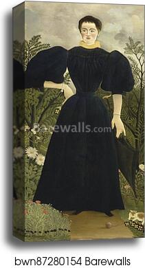 Portrait de Madame M.Portrait of Madame M; by Henri Rousseau, Canvas Print