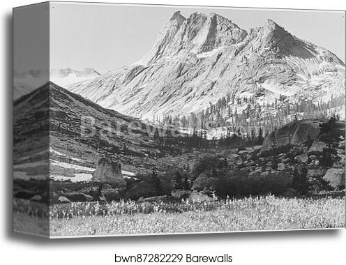 Boaring River, Kings Region, Kings River Canyon (Proposed as a national park), California, 1936.  Photographs of National Parks and Monuments, compiled 1941 - 1942, documenting the period ca. 1933 - 1942 by Ansel Adams (1902-1984), Canvas Print