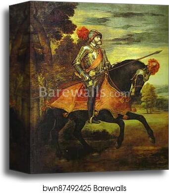Portrait of Emperor Charles V at Muhlberg by Titian, Canvas Print
