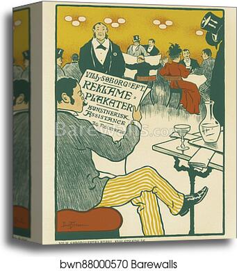 Les "Affiches artistiques Wilh. Söborg" by Paul Gustav Fischer, Canvas Print