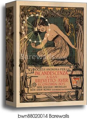 L' "Incandescence par le Gaz, Système Auer" by Giovanni Maria Mataloni, Canvas Print