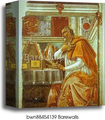 St. Augustine by Alessandro Botticelli, Canvas Print