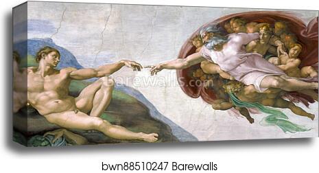 Creation of Adam by Michelangelo, Canvas Print