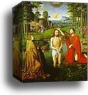 The Baptism of Christ. Central section of the triptych by Gerard David, Canvas Print