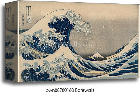 Under the Wave off Kanagawa (Kanagawa-oki nami-ura), also known as the Great Wave, from the series Thirty-six Views of Mount Fuji (Fugaku sanjūrokkei) by Katsushika Hokusai, Canvas Print Under the Wave off Kanagawa (Kanagawa-oki nami-ura), also known as the Great Wave, from the series Thirty-six Views of Mount Fuji (Fugaku sanjūrokkei) by Katsushika Hokusai, Canvas Print