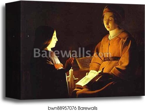 Education of the Virgin by Georges De La Tour, Canvas Print