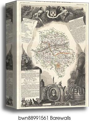Dept. d'Indre et Loire by Victor Jules Levasseur, Canvas Print