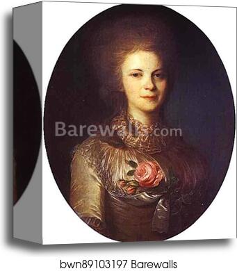 Portrait of V. N. Surovtseva by Fedor Rokotov, Canvas Print