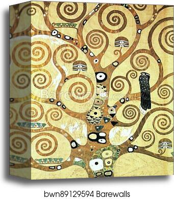 Cartoon for the frieze in the Villa Stoclet in Brussels: central part of the Tree of Life by Gustav Klimt, Canvas Print