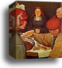 The Peasant Wedding. Detail by Pieter Bruegel The Elder, Canvas Print