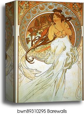 Music by Alphonse Mucha, Canvas Print