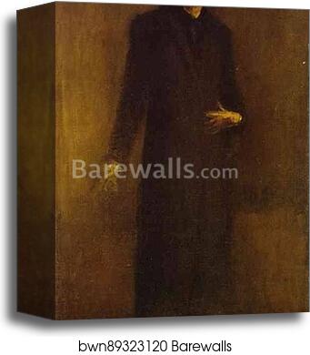 Brown and Gold (Self-Portrait) by James Abbott Mcneill Whistler, Canvas Print