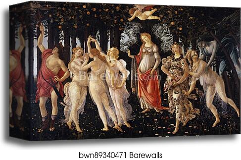 La Primavera (Spring) by Sandro Botticelli, Canvas Print