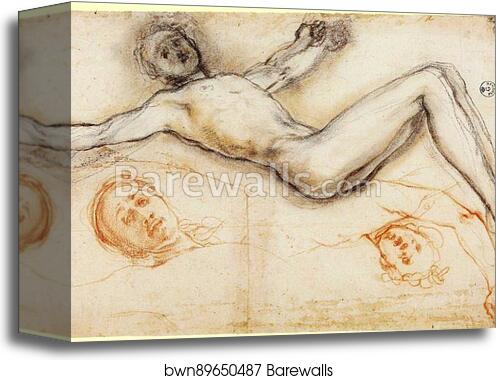 Study of the Nailing of Christ to the Cross by Jacopo Carrucci, Known As Pontormo, Canvas Print