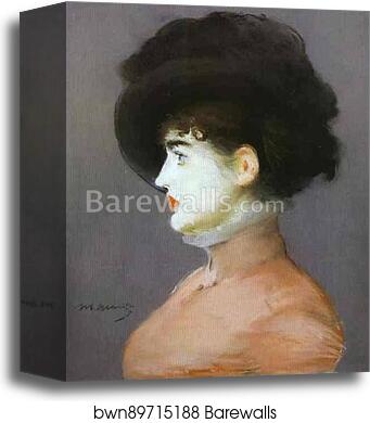 The Viennese: Portrait of Irma Brunner in a Black Hat by Edouard Manet, Canvas Print