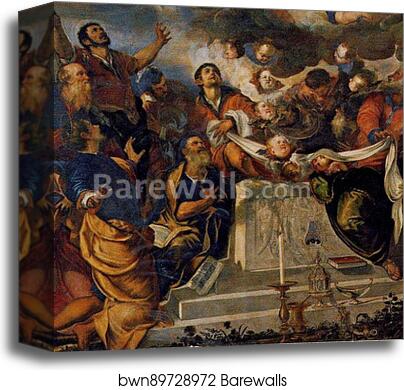 Assumption of the Virgin. Detail by Jacopo Robusti, Called Tintoretto, Canvas Print