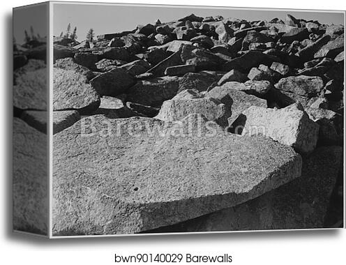 Rock formation, "Moraine, Rocky Mountain National Park," Colorado. Photographs of National Parks and Monuments, compiled 1941 - 1942, documenting the period ca. 1933 - 1942 by Ansel Adams (1902-1984), Canvas Print Rock formation, "Moraine, Rocky Mountain National Park," Colorado. Photographs of National Parks and Monuments, compiled 1941 - 1942, documenting the period ca. 1933 - 1942 by Ansel Adams (1902-1984), Canvas Print