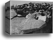 Rock formation, "Moraine, Rocky Mountain National Park," Colorado.  Photographs of National Parks and Monuments, compiled 1941 - 1942, documenting the period ca. 1933 - 1942 by Ansel Adams (1902-1984), Canvas Print