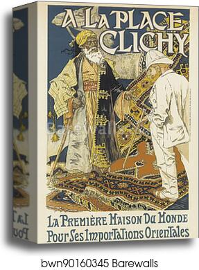 Le magasin de Nouveautés 'A la place Clichy' by Eugène Grasset, Canvas Print