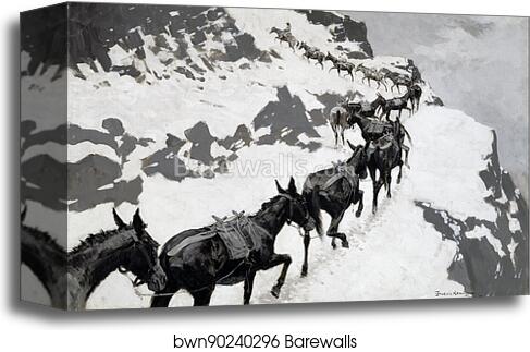 The Mule Pack by Frederic Remington, Canvas Print