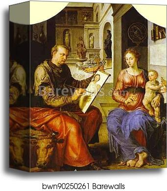 St. Luke Painting the Virgin by Maerten Jacobsz Van Heemskerck, Canvas Print