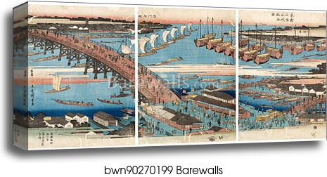 Woodcut by Utagawa Hiroshige, Canvas Print