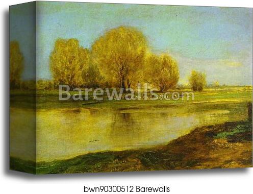 Willows by a Pond by Alexey Savrasov, Canvas Print