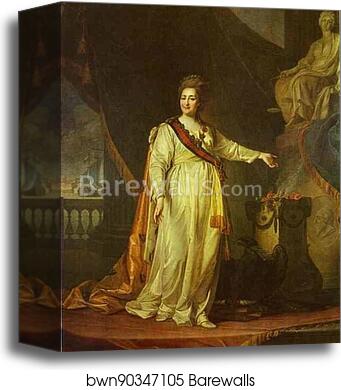Portrait of Catherine II as Legislator in the Temple of the Goddess of Justice by Dmitry Levitzky, Canvas Print