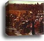 Mocking Christ. "Hail, King of the Jews!" Detail by Ivan Kramskoy, Canvas Print