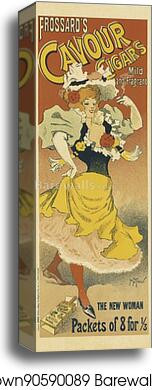 Une fabrique de cigares, "Frossard's Cavour Cigars" by Georges Meunier, Canvas Print