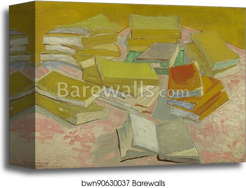 Piles of French novels by Vincent Van Gogh, Canvas Print