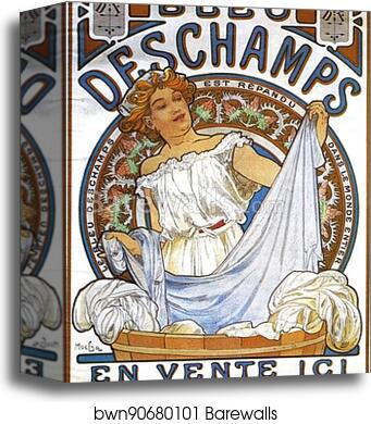 Bleu Deschamps by Alphonse Mucha, Canvas Print