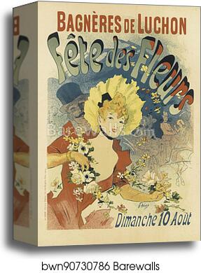 La "Fête des Fleurs de Bagnères-de-Luchon" by Jules Chéret, Canvas Print