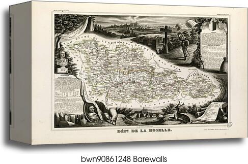 Dépt. de la Moselle (région du sud) by Victor Jules Levasseur, Canvas Print