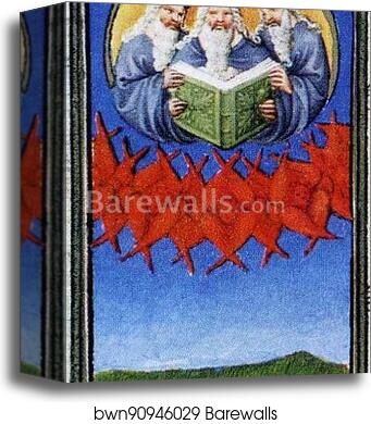 The Belles Heures of Jean de France, Duke de Berry. Page with Duchess de Berry Praying. Detail by Limbourg Brothers, Canvas Print The Belles Heures of Jean de France, Duke de Berry. Page with Duchess de Berry Praying. Detail by Limbourg Brothers, Canvas Print