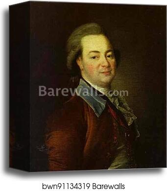 Portrait of the Author A. V. Khrapovitzky by Dmitry Levitzky, Canvas Print