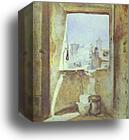 Window on Staircase to the Artist's Studio in Rome by Pavel Tchistyakov, Canvas Print